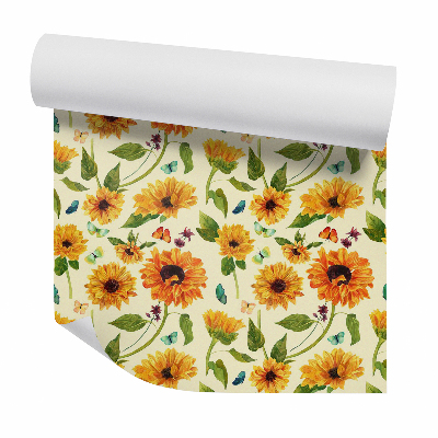 Tapeta Motyle wsród słoneczników