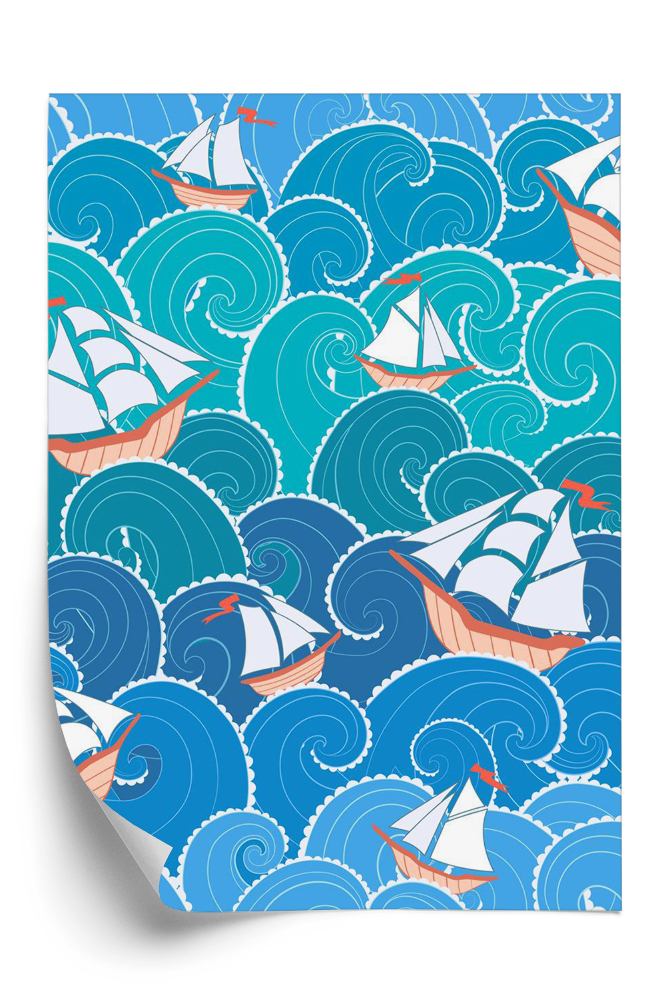 Tapeta Statki i fale