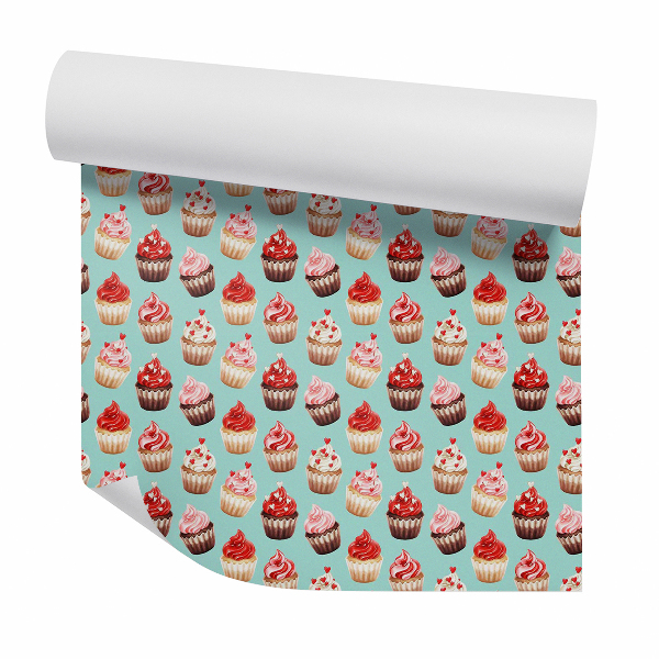 Tapeta Słodkie babeczki z posypką serc