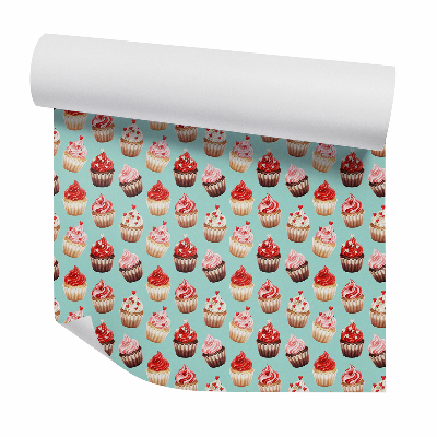 Tapeta Słodkie babeczki z posypką serc