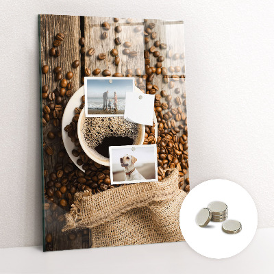 Tablica magnetyczna do kuchni na magnesy kawa ziarna