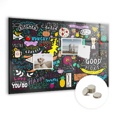 Tablica magnetyczna ozdobna Napisy abstrakcja