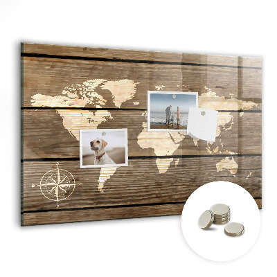 Tablica magnetyczna dla dzieci Mapa świata na deskach