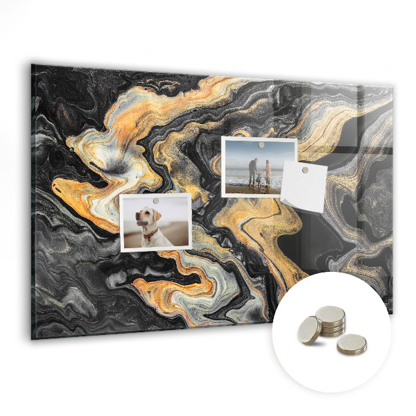 Tablica magnetyczna ozdobna Złoty szary marmur