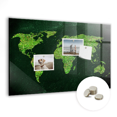 Tablica magnetyczna dla dzieci Zielona mapa świata