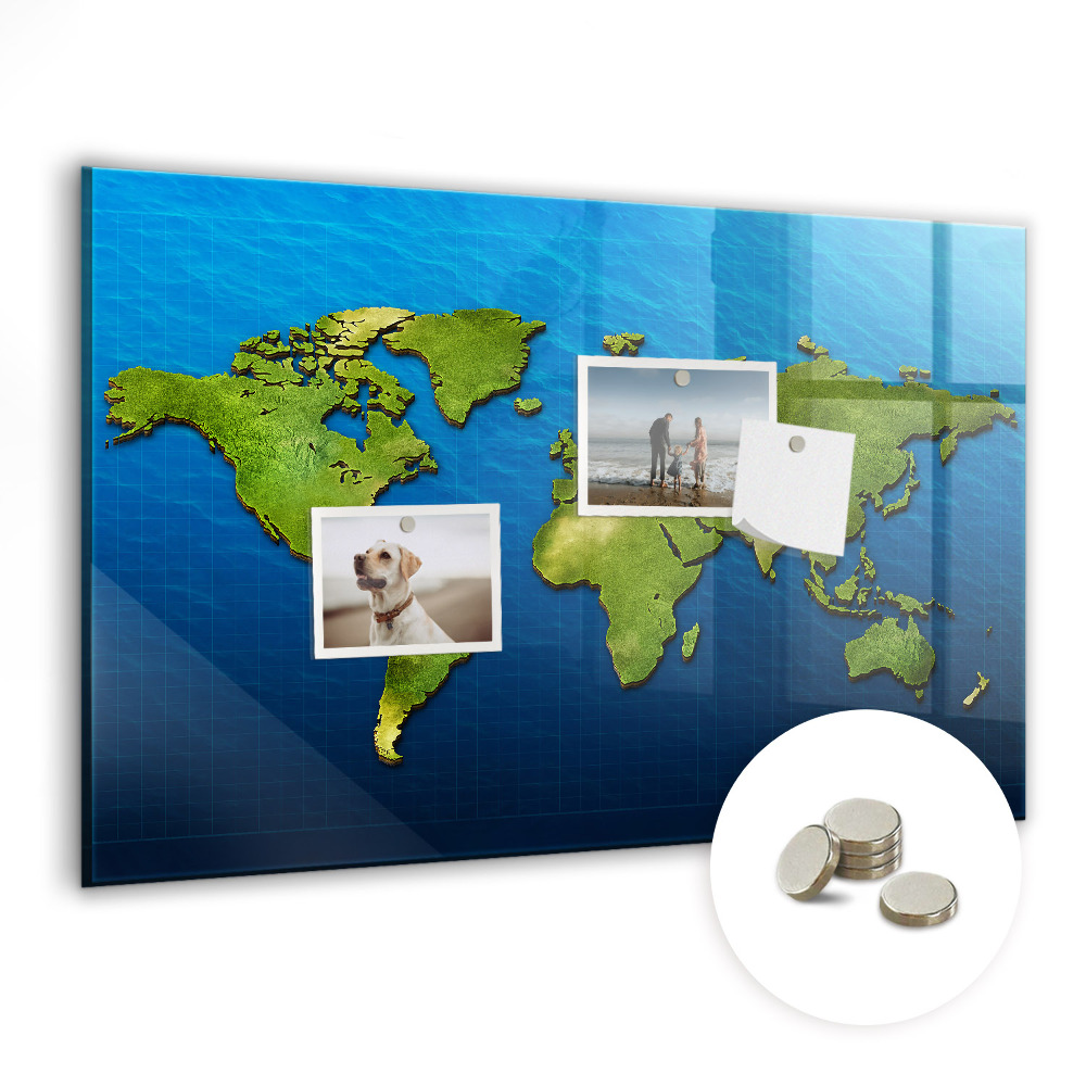 Tablica magnetyczna dla dzieci Mapa świata woda