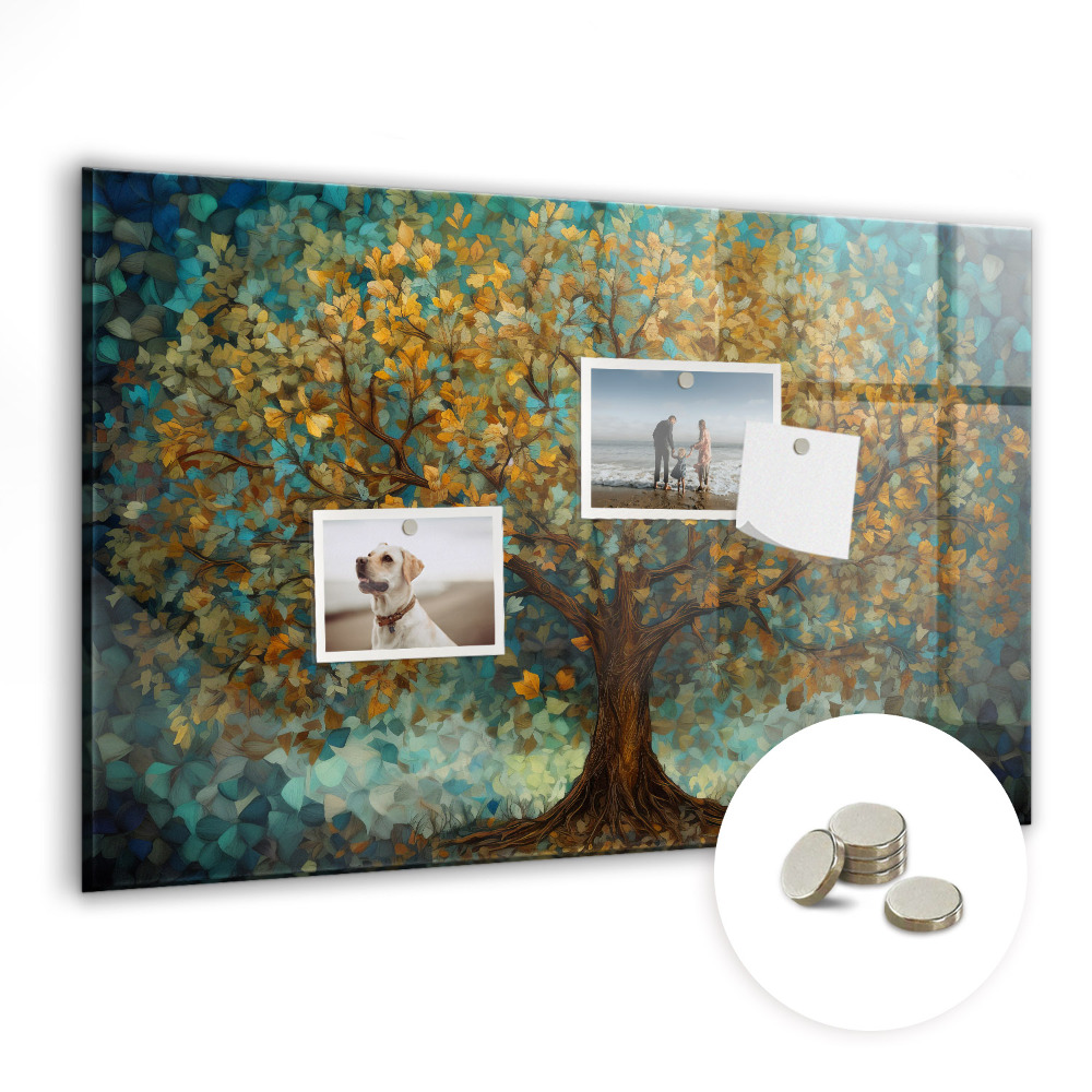 Tablica magnetyczna ozdobna Mozaikowe drzewo zielone