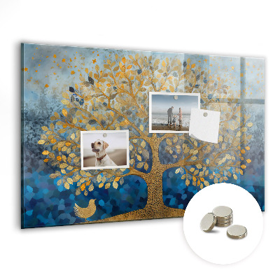 Tablica magnetyczna ozdobna Mozaikowe drzewo niebieskie