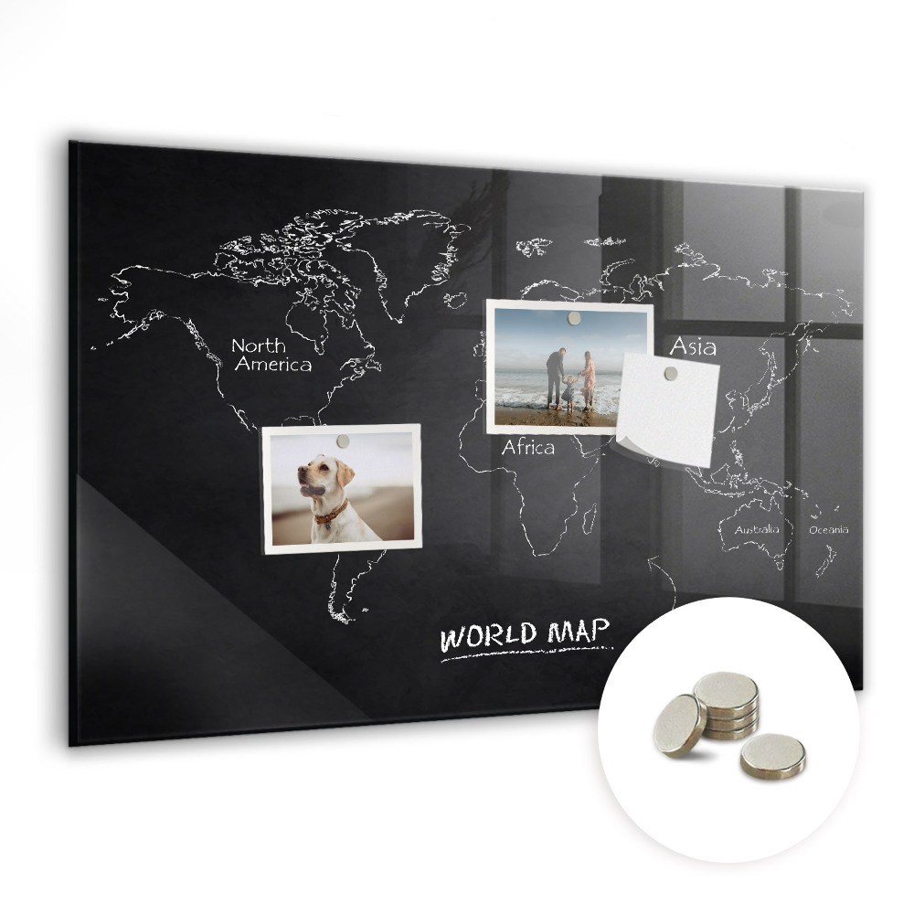 Tablica magnetyczna dla dzieci Kredowa mapa świata