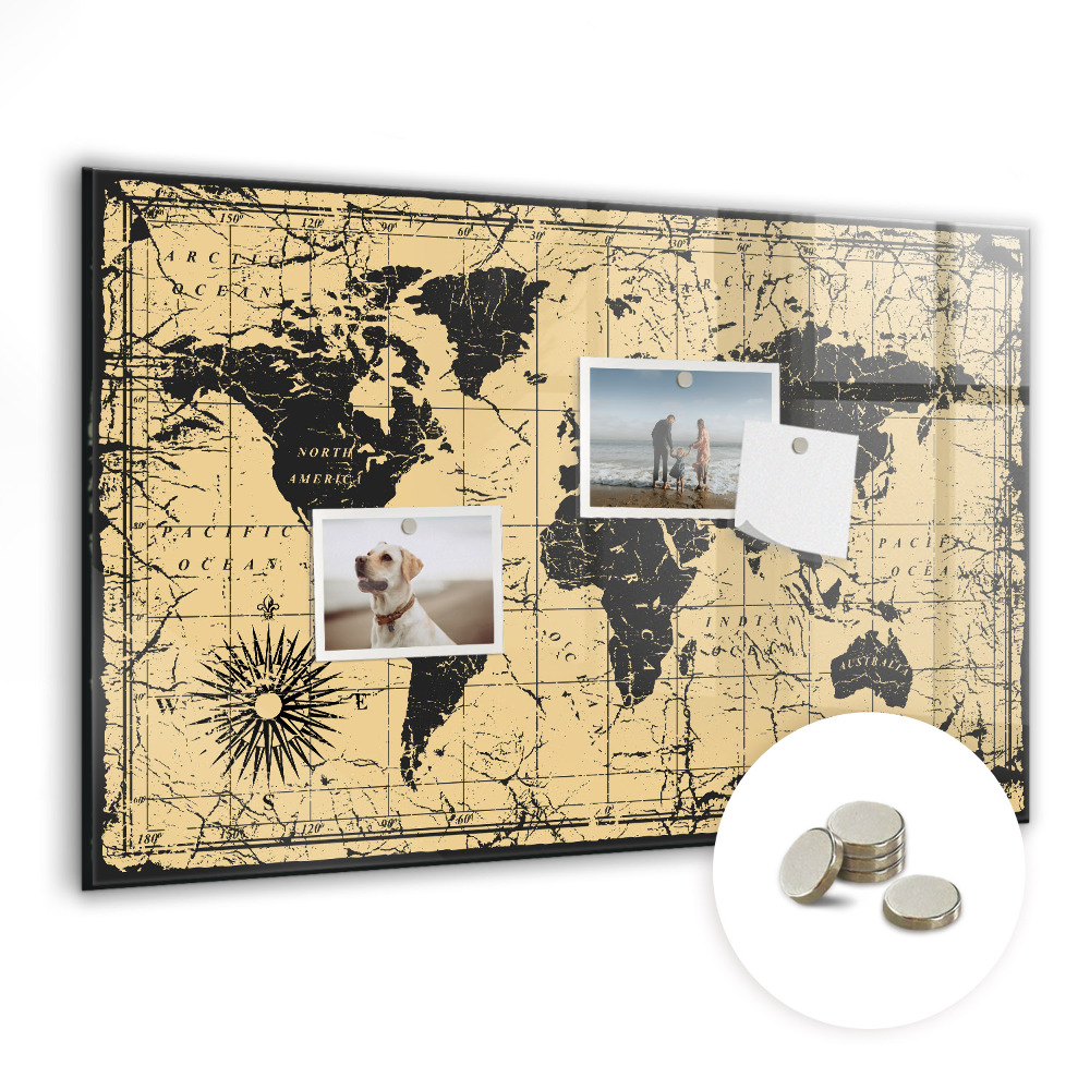 Tablica magnetyczna dla dzieci Mapa skarbów Vintage