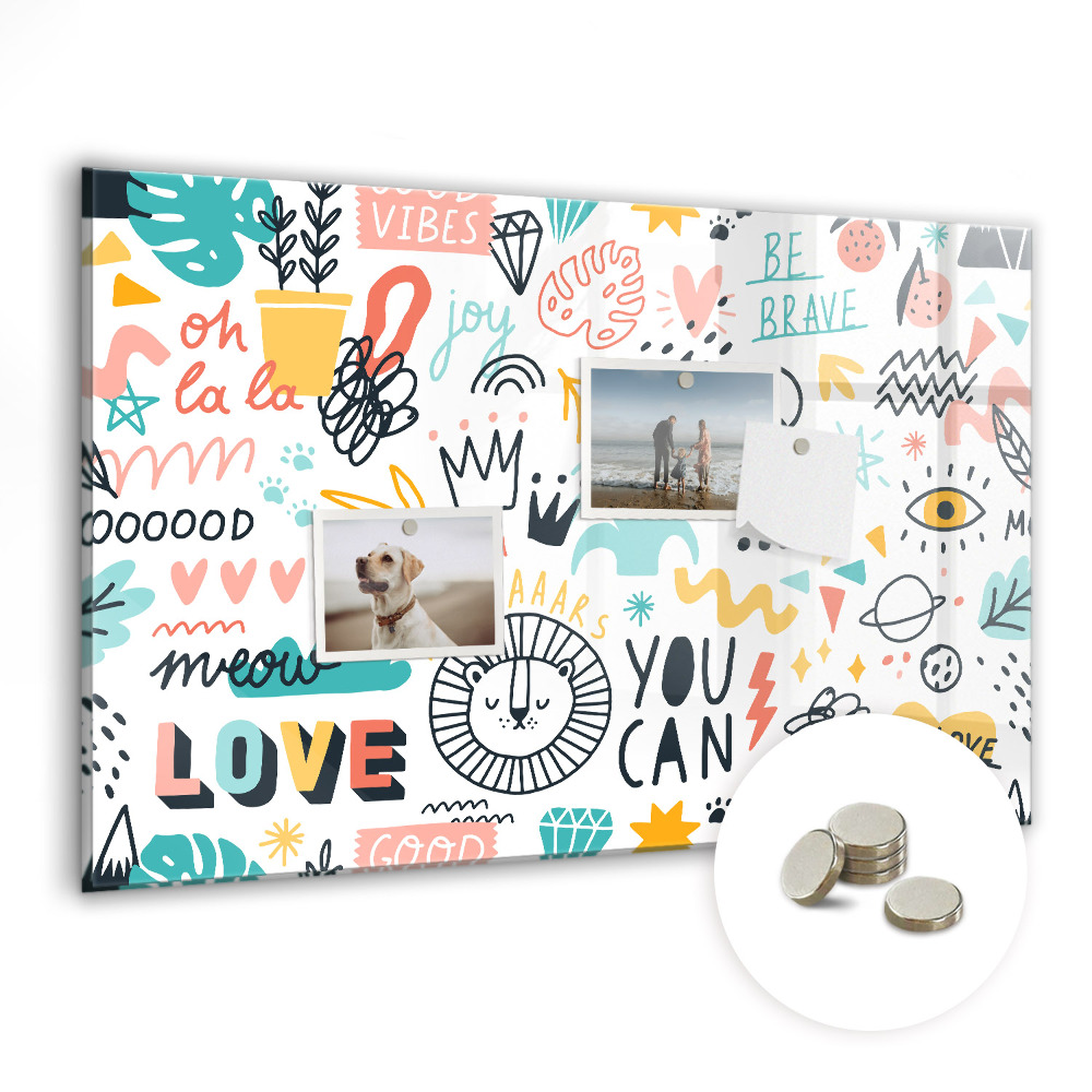 Tablica magnetyczna ozdobna Kolorowe napisy