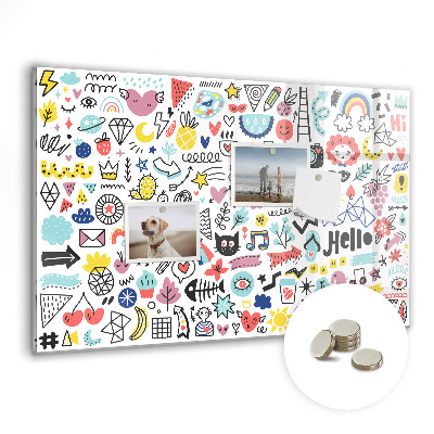 Tablica magnetyczna ozdobna Ilustracje rysunkowe