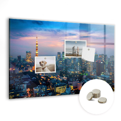 Tablica magnetyczna z magnesami Nocne miasto