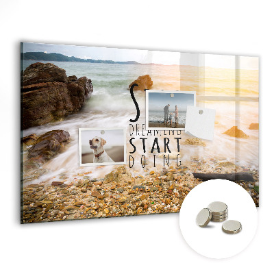 Tablica magnetyczna z magnesami Stop dreaming start doing