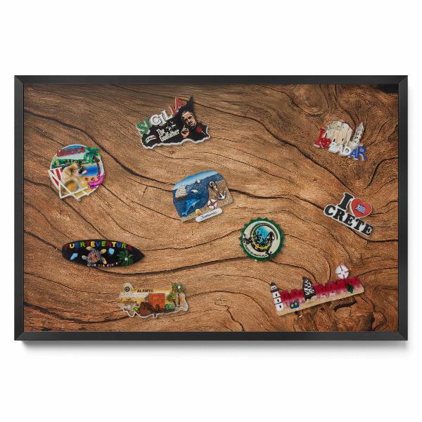 Tablica na magnesy z wakacji Pęknięta tekstura drewna