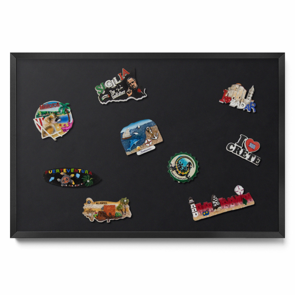 Tablica magnetyczna na magnesy z podróży Kolor czarny
