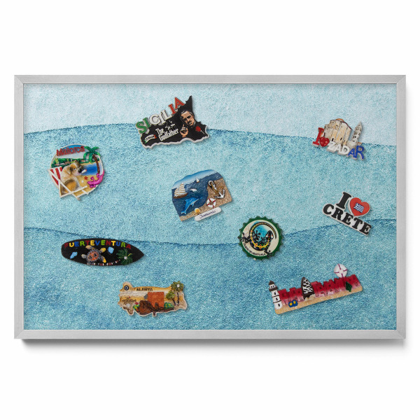 Tablica na ścianę na magnesy Akwarelowe błękitne fale