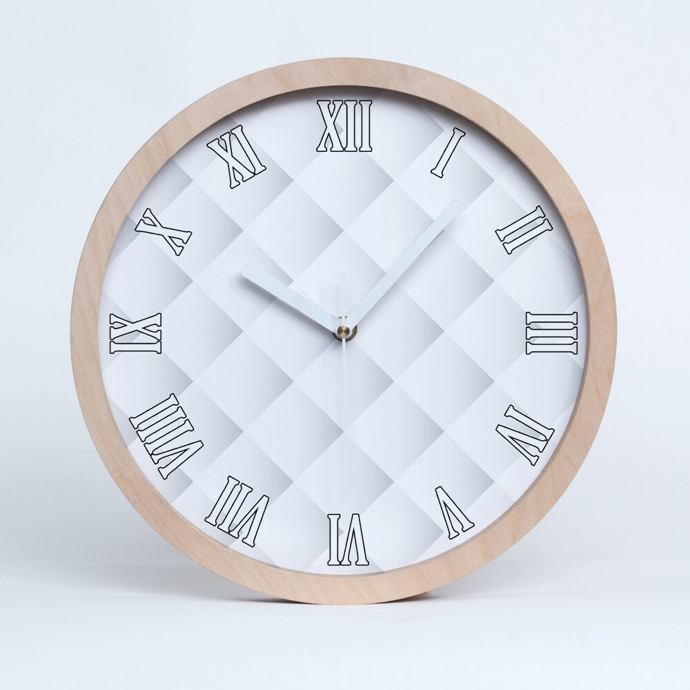 Zegar na ścianę drewniany Kwadraty tło