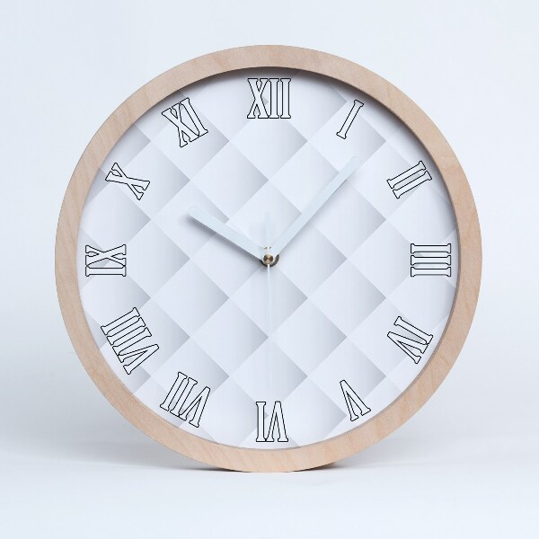 Zegar na ścianę drewniany Kwadraty tło