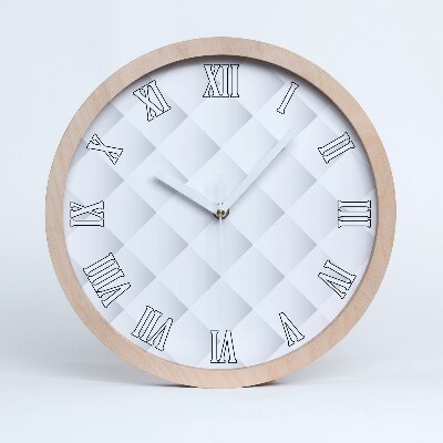Zegar na ścianę drewniany Kwadraty tło