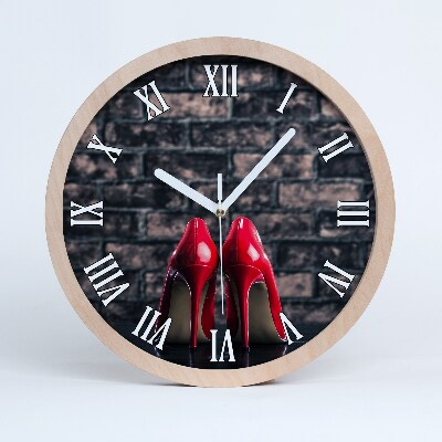 Zegar drewniany Czerwone szpilki