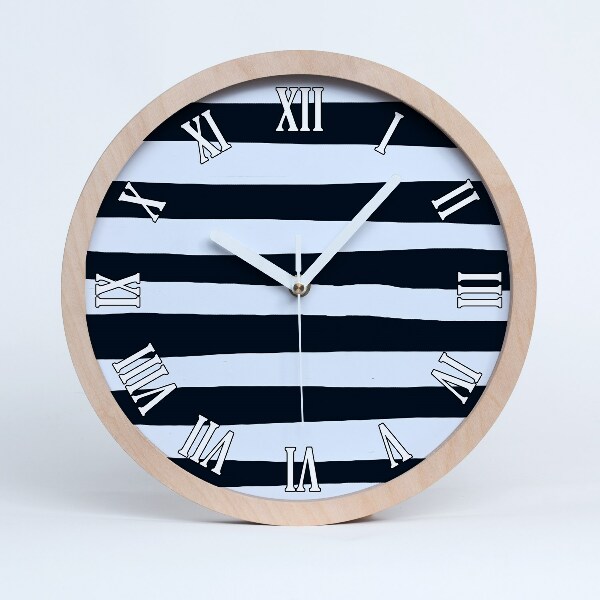 Drewniany zegar Tło w paski