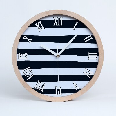 Drewniany zegar Tło w paski