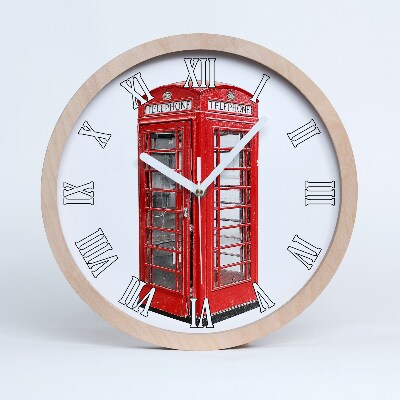 Drewniany zegar Budka telefoniczna