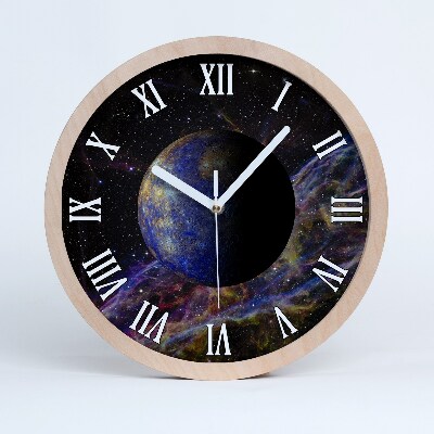 Drewniany zegar Merkury