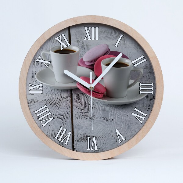 Drewniany zegar Kawa i ciastka