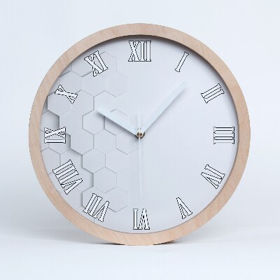 Zegar drewniany Sześciokąty tło