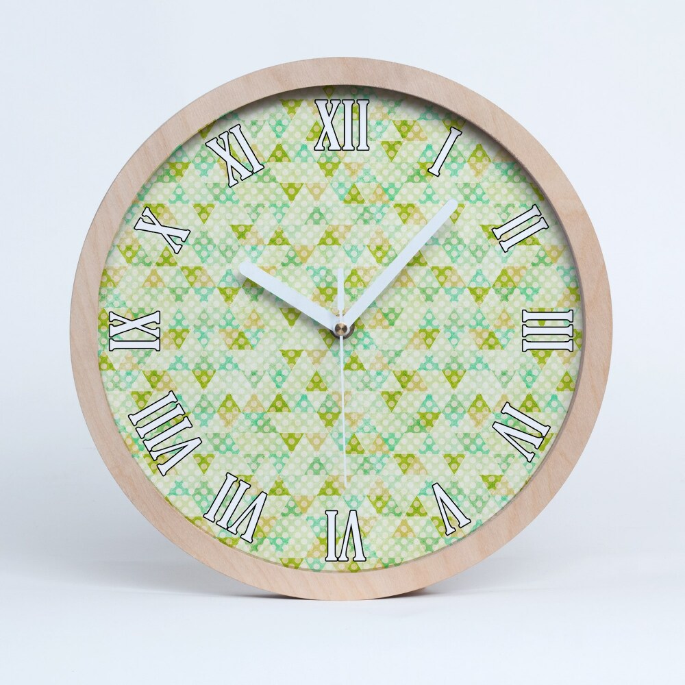 Zegar drewniany Geometryczne tło