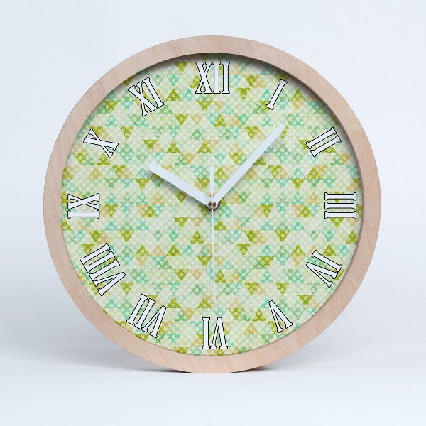 Zegar drewniany Geometryczne tło