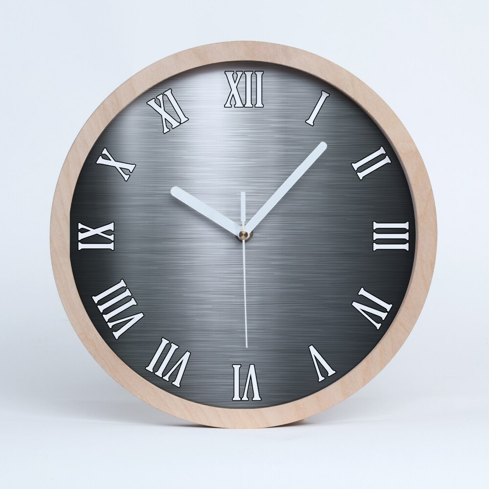 Zegar drewniany Metalowe tło