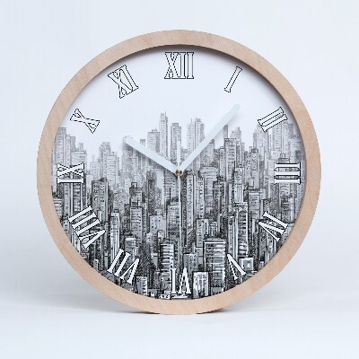 Zegar okrągły Drapacze chmur