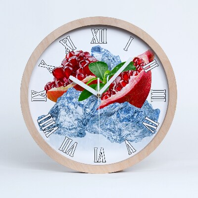 Zegar ścienny drewniany Granat z lodem