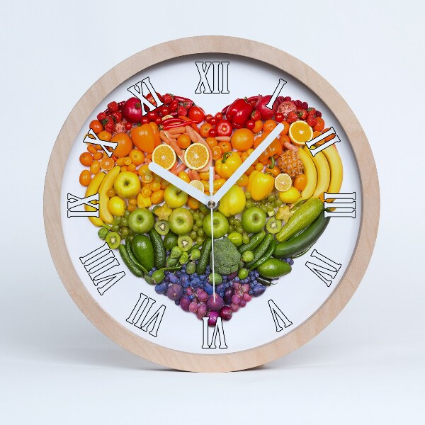 Drewniany zegar Warzywne serce