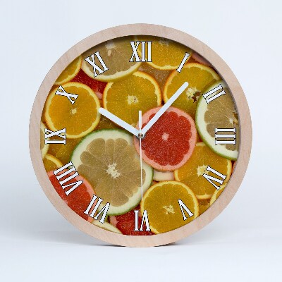 Zegar drewniany Owoce cytrusowe