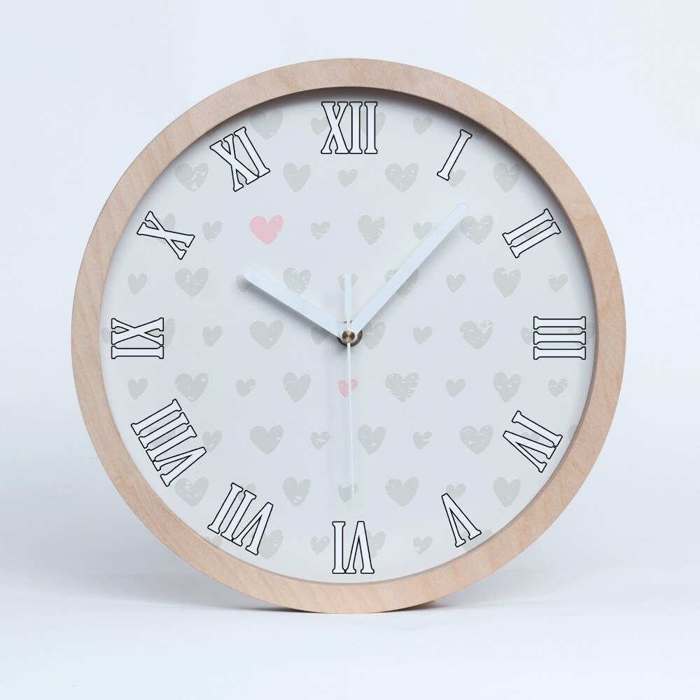 Nowoczesny zegar ścienny Serduszka tło