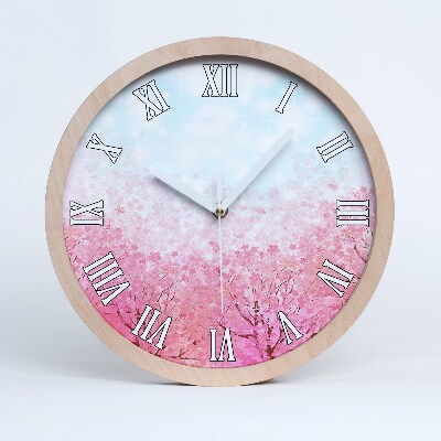 Drewniany zegar Kwiaty wiśni