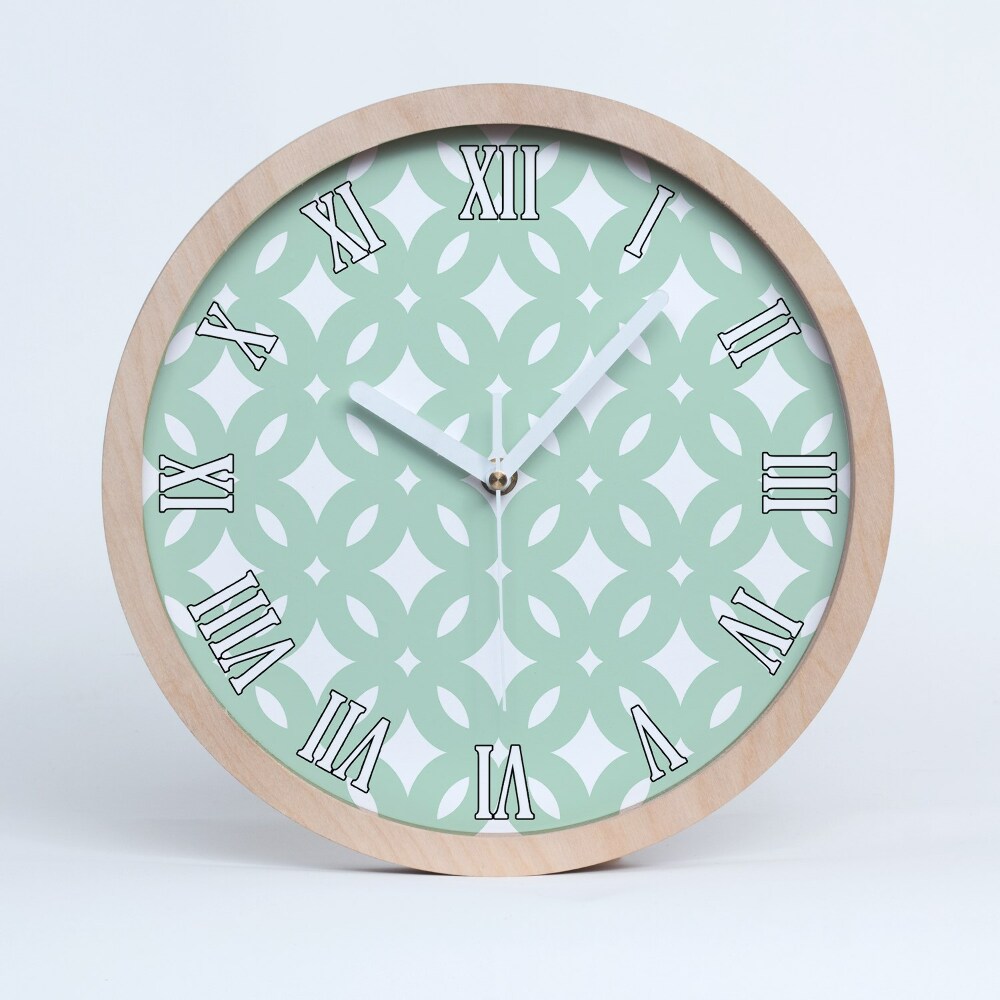 Drewniany zegar ścienny Geometryczne tło