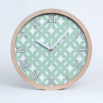 Drewniany zegar ścienny Geometryczne tło