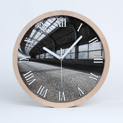 Zegar drewniany Droga w tunelu