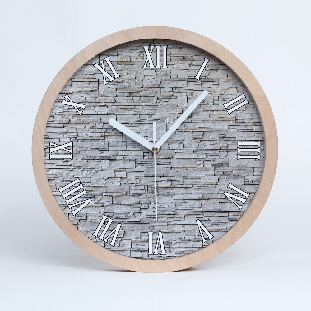 Nowoczesny zegar ścienny Kamienna ściana