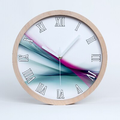 Zegar drewniany Abstrakcja fale