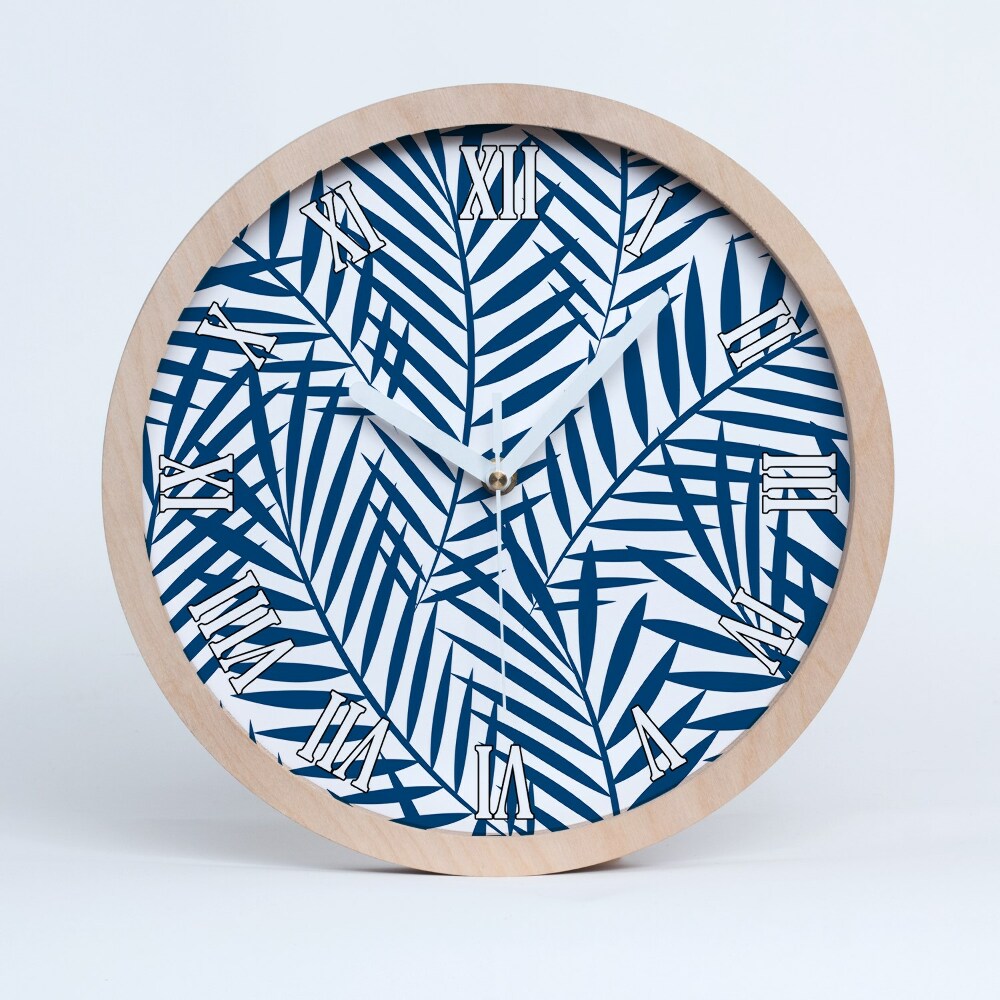 Nowoczesny zegar ścienny Liście palmy