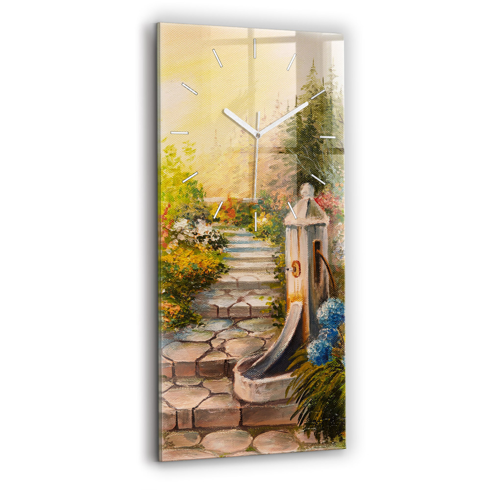 Zegar szklany Kompozycja olejna w lesie