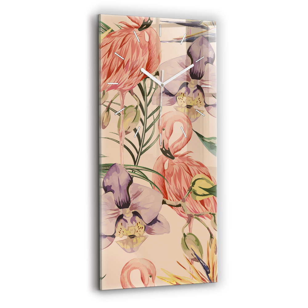 Zegar szklany Tropikalne liście palmowe