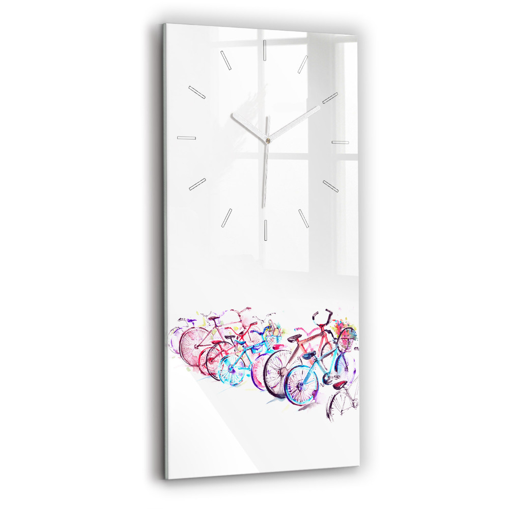 Zegar szklany Kolorowe rowery miejskie