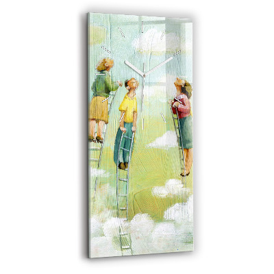 Zegar szklany Ludzie na drabinie